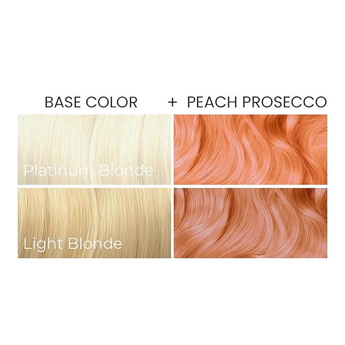 Arctic Fox Semi-Permanent Hair Dye, Vegan & Cruelty-Free, Ammonia-Free, Conditioning, Long Lasting, Pastel Peach Prosecco Color for Platinum Hair, 8 Fl Oz