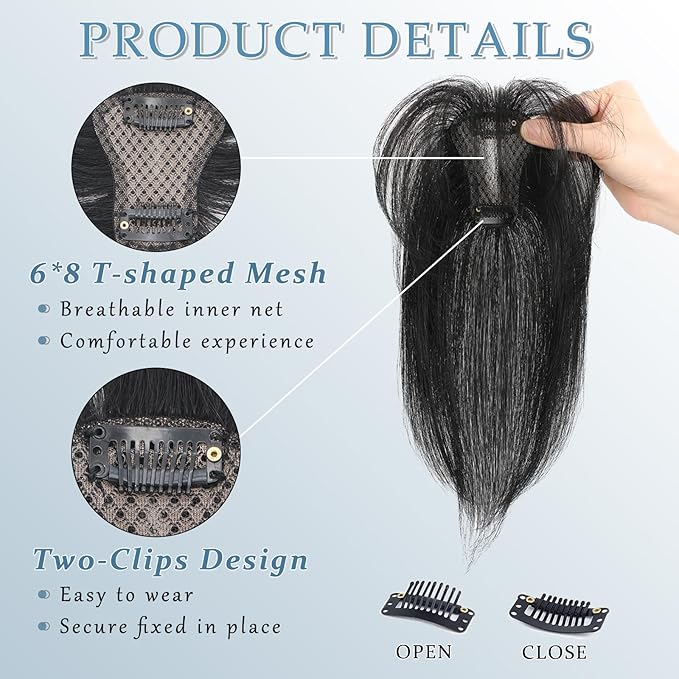 Clip in Bangs Real Human Hair 360° Cover French Bangs Black Bangs Hair Clip 3D Fake Bangs with Fringe Hairpieces for Women Daily Wear