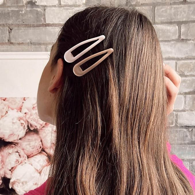 Metal Snap Hair Clips Water Drop No Slip Hair Barrettes for Women Large Hair Clips For Thick And Thin Fine Hair,Multi-colored,2.67 x 0.7 Inches,12 PCS