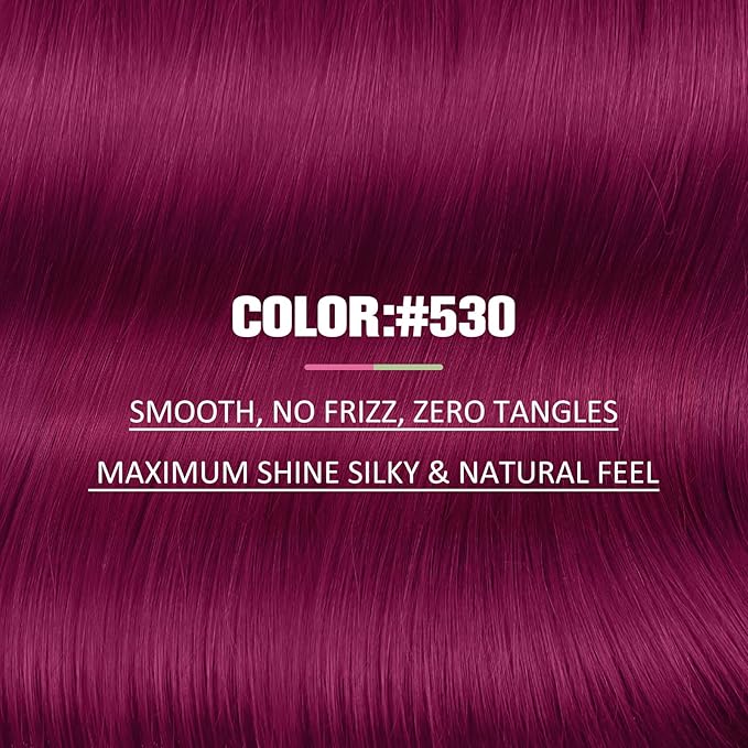 YoungSee Tape in Hair Extensions Magenta Tape in Extensions Human Hair Invisible Tapes Hair Extension Pinkish Red Tapeins Human-Hair Extension Short for Special Occasions 10Pcs 25G