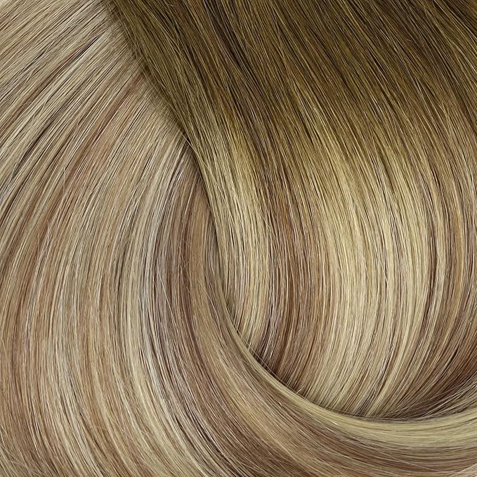 Full Shine Clip in Hair Extensions Balayage Seamless Human Hair Clip in Dark Brown to Ash Brown Mix Medium Blonde Real Hair Extension Lace Weft 16 Inch 3 PCS 60 G