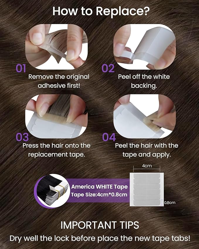 LaaVoo Tape in Hair Extensions Human Hair Tape in Extensions Medium Brown 100g Human Hair Tape in Extensions Brown Real Human Hair 22incn 40pcs