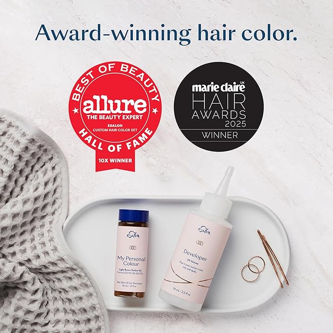 eSalon Permanent Hair Color & Hair Dye Complete Kit - Personal Colorist Kit for Up To 100% Gray Coverage for All Hair Types - Professional-Grade Ammonia-Free Hair Dye (Lightest Blonde 10N)