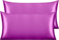NTBAY 2 Pack Satin King Pillowcases for Hair and Skin, Luxurious and Silky Pillow Cases with Envelope Closure, 20x36 Inches, Purple