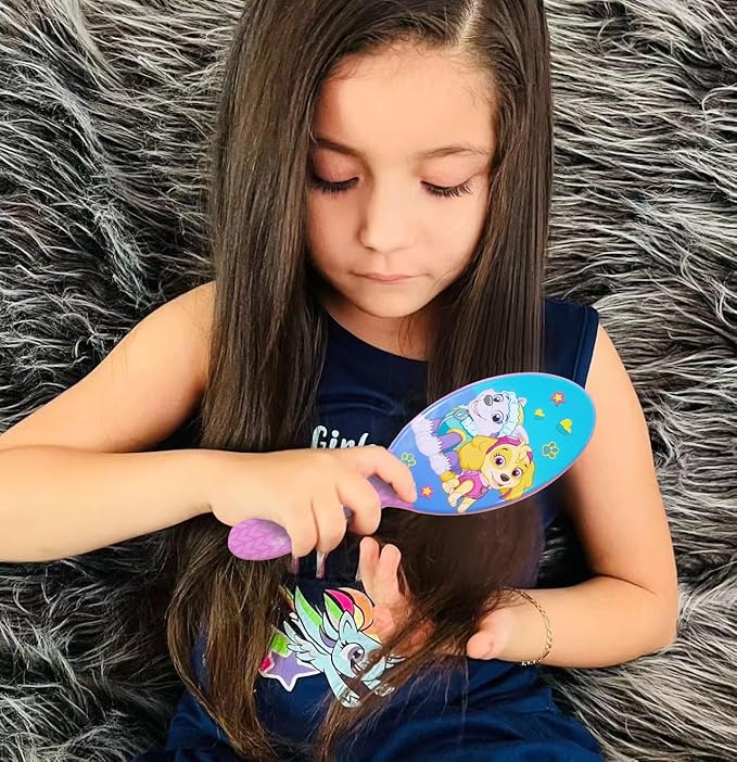 Luv Her Paw Patrol Hair Accessories Set - 9 inch Detangling Brush, 4 Scrunchies & Hair Ties for Girls
