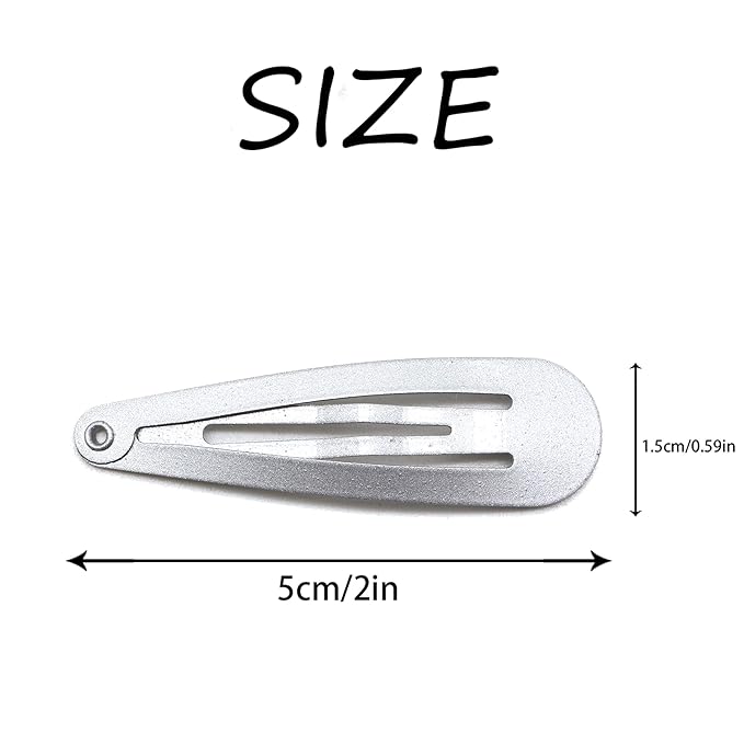 Dofash 12PCS Snap Hair Clips For Women-Non Slip & Metal Hair Barrettes, 5cm 2'' Small Clips For Thin & Fine Hair, Silver Grey