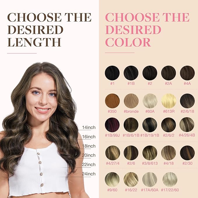 GOO GOO Tape in Hair Extensions Human Hair, 1B/19/1B Natural Black to Light Blonde, 18inch 50g 20pcs, Skin Weft Seamless Invisible, Silky Straight with Thick Ends, Remy Human Hair