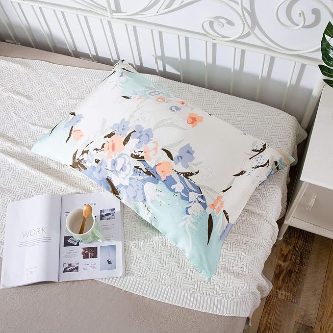 SLPBABY Silk Pillowcase for Hair and Skin with Hidden Zipper Print (King, Pattern11)