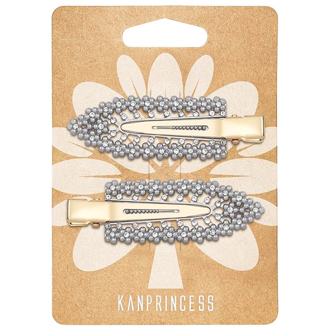 2PCS Rhinestone Hair Clips,Snap Hair Accessories,Decorative Hair Clips,Rhinestone Barrettes For Women Girls(SET21)