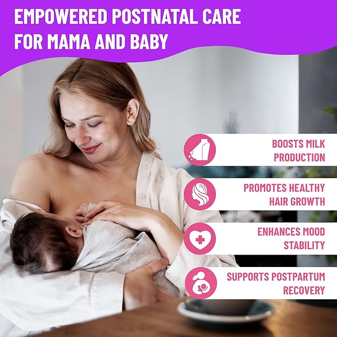 Mama's Select Postnatal Vitamins – Boosts Hair Recovery, Milk Supply, & Wellness – Allergen-Free, Vegan, MTHFR Friendly, Methylated Folate & B Vitamins, Easy-to-Swallow, No Biotin - 30 Capsules