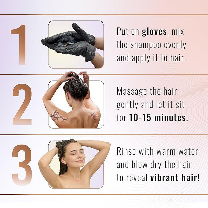 Herbishh Hair Color Shampoo for Gray Hair–Natural Hair Dye Shampoo with Argan Hair Mask–Travel size-Colors Hair in Minutes–Long lasting colour–1pack –Ammonia-Free (#Dark Brown)