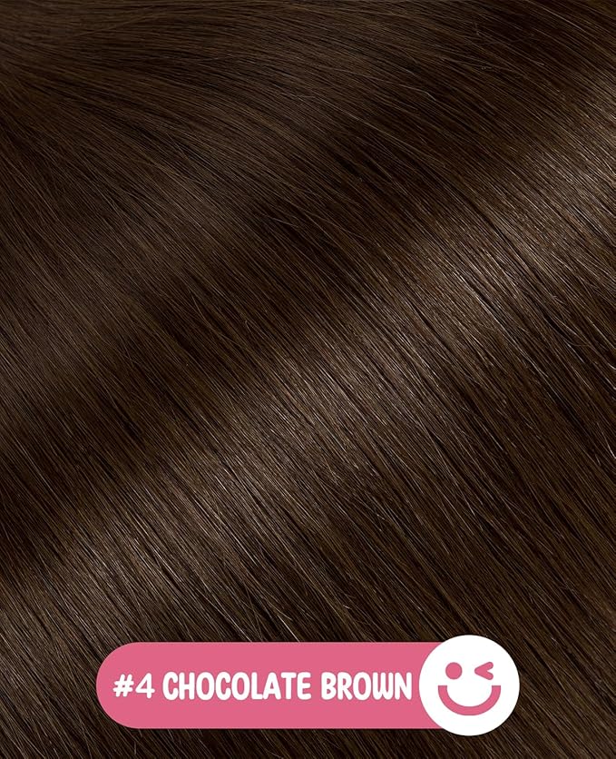 Youngsmile Insert Tape in Hair Extensions Injection Human Hair Extensions #4 Chocolate Brown Invisi Edge Tape ins Remy Human Hair 16 Inch Injected Hair Tape in Extensions 20pcs 35g Straight (#4,16'')