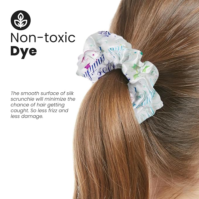 cute design scrunchies for all hair type elastic hair band great for ponytails XL srcunchies set these soft hair ties is great for every occasion (stars)