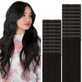 VINBAO Invisible Hair Extensions Tape in Invisi Edge, Off Black 45g 20pcs 16in Injected Tape in Extensions Human Hair Hand-Tied Pro Quality Seamless 16inch #1B
