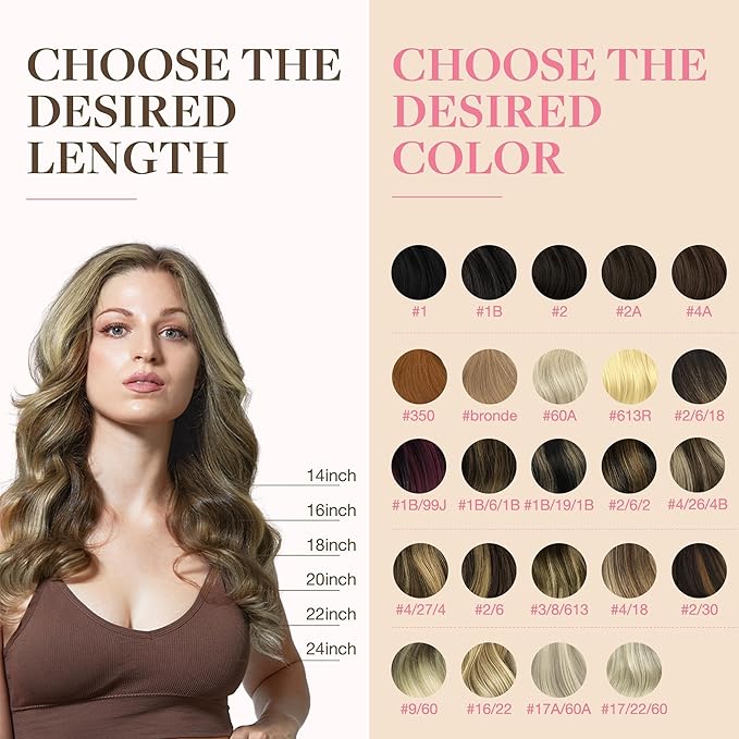 GOO GOO Tape in Hair Extensions Human Hair, 3/8/613 Walnut Brown to Ash Brown and Bleach Blonde, 16inch 50g 20pcs, Skin Weft Seamless Invisible, Silky Straight with Thick Ends, Remy Human Hair