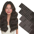 GOO GOO Invisi Edge Tape in Hair Extensions Human Hair, 1C Mocha Brown 20pcs injected with 20pcs classical tape ins, 24inch 100g, Virgin Remy Hair, Natural Look