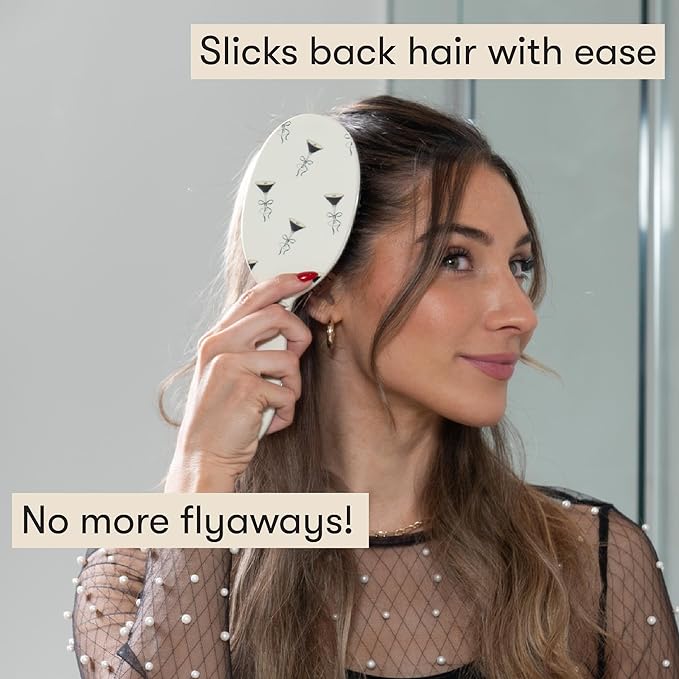 FRAMAR Soft Boar Bristle Hair Brush For Women – Boars Hair Brush For Women, Boar Brush For Fine Hair, Hairbrush For Fine Hair, Soft Bristle Brush For Slick Back, Volume and Shine - Espresso Martini