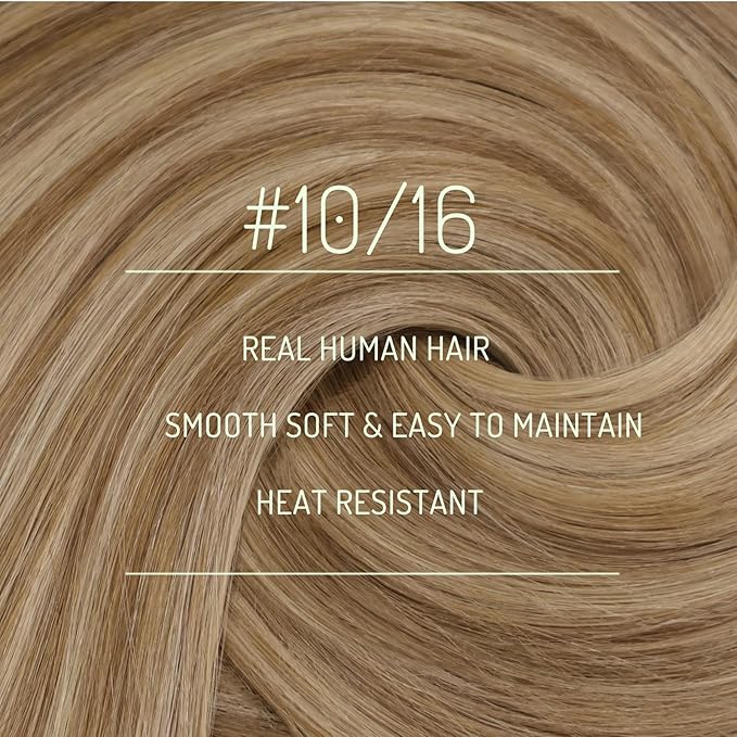 RUNATURE Clip in Extensions Human Hair 10"-24" Straight Short/Long Smooth Hair 100g 9pcs Full Head Clip in Human Hair Weave Extensions for Women Girls Ladies 16" #10/16