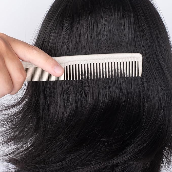 Hair Combs Bulk, Disposable Wheat Straw Combs Individually Wrapped Combs for Hotel, Travel, Airbnb, Charity, Church, Homeless (Pack of 100)