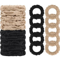 WantGor Hair Ties, Women 10PCS Hair Bands No Damage Elastic Scrunchies Seamless Ponytail Holders Hair Accessories Head Bands for Women's Thick Thin Hair (Black, Khaki)