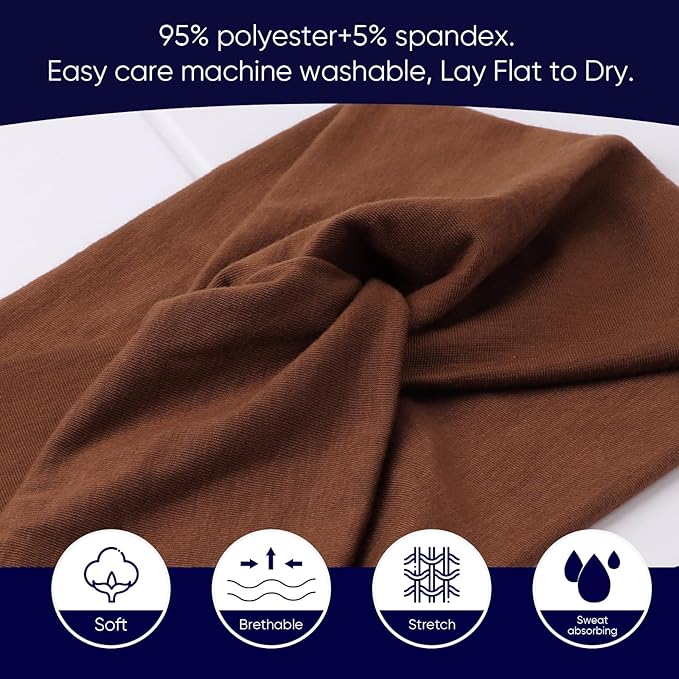 Extra Wide Headbands for Women Large Turban Headband Non Slip Boho Elastic Hairband Hair Twisted Knot Head Bands Accessories