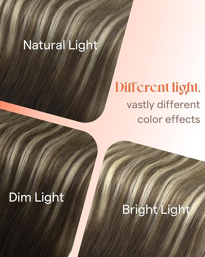 Sunny Hair Tape in Hair Extensions Real Human Hair Invisible Remy Hair Extensions Tape ins for Women Cool Brown Ombre Light Brown Balayage Medium Blonde 14 inch 25G