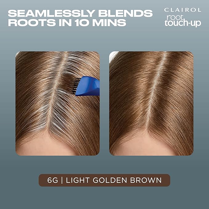 Clairol Root Touch-Up by Nice'n Easy Permanent Hair Dye, 6G Light Golden Brown Hair Color, Pack of 1