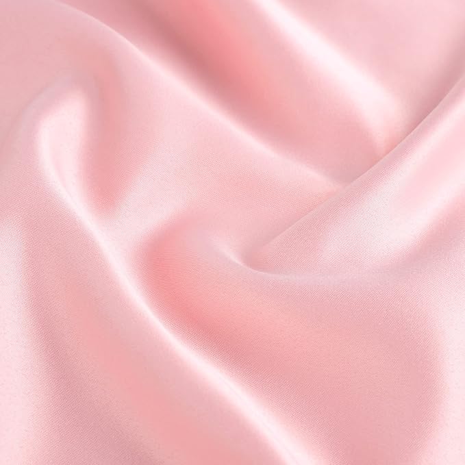 uxcell 2 Pack Silk Satin Pillowcase for Hair and Skin, Cool, Silky, Soft Breathable Pillow Cases King Size 20x36 Inch Sateen Pillowcase Pink with Envelope Closure
