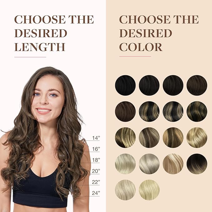 GOO GOO Clip in Hair Extensions Real Human Hair, Remy Human Hair Extensions Clip ins for Women, Natural Human Hair, 20inch 130g 7Pcs, #5 Light Ash Brown