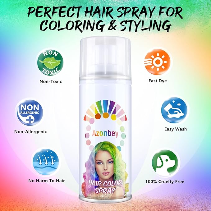 Halloween Hair Spray,Temporary Hair Color Spray for Women Kids Men,Washable Hairspray,Colored Hair Spray,Color Hairspray for Halloween,Party,Cosplay,Christmas Day (#Orange)