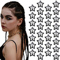 30 Pcs Metal Star Hair Clips 2000s Y2K Snap Barrettes 1.25 In Non Slip Star Hair Accessories for Women,Matte Black
