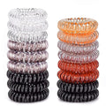 Hair Ties, 17 Pack Spiral Coils for Thick and Thin Hair - No Crease Ponytail Holders for Women and Children