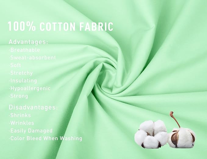 Sunflower Queen Pillowcases Set of 2, 100% Cotton Queen Size Pillow Cases 2, 20×30 inches Green Ash, Soft and Breathable