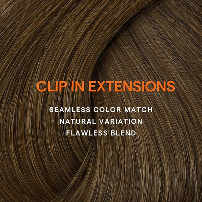 Full Shine Clip in Hair Extensions Human Hair 22 Inch Instant Volume Straight Seamless Natural Human Hair Light Brown Hair Extensions Clip ins 7 Pcs 120 G