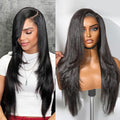 LUVME HAIR 7x6 All-Day Comfor Wig PartingMax Lace Wigs 200% Density Yaki Straight Lace Front Wigs Human Hair Pre Cut Plucked Lace Frontal Glueless 22 Inches Natural Black Color