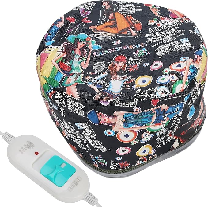 Electric Hair Cap, Thermal Steamer Treatment Spa Cap Nourishing Hat Adjustable Temperature Control Soft Bonnet Beauty Hooded Attachment Moisturize Nourish Repairs Dry Steam Personal Care for Home Use