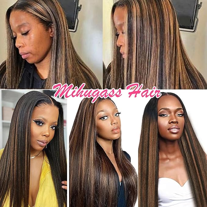 Omber T1BP1B/30 Yaki Straight Clip in Hair Extensions Real Human Hair Colorful Yaki Straight Clip ins 16 Inch Clip on Hair for Full Head, Wear and Go Yaki Clip ins