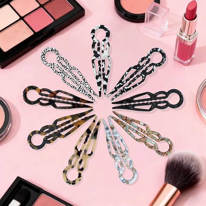 3Pcs Prestige French Hair Pins New Elegant Hair Accessories for Women Elegant Hair Clips for Thin Thick Hair Serrated Anti-Slip Design (Color C)