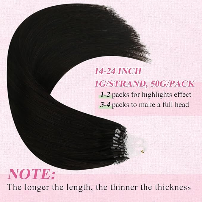YoungSee Micro Link Hair Extensions Human Hair Dark Brown Microbead Hair Extensions Human Hair Brown Micro Bead Hair Extension Real Human Hair Dark Brown 16In Beaded Hair Extension 50s 50g Remy Hair