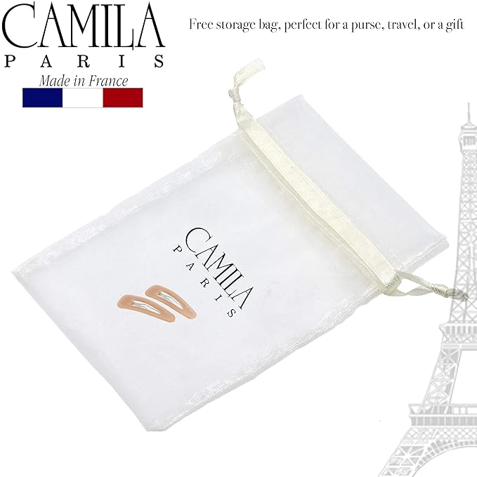 Camila Paris CP3090 French Hair Barrettes Clips, Snap Hair Slides Clic Clac for Women, Styling Girls Side Slide-in Metal Snap Pin Hair Accessories for Women. Strong Hold, No Slip Grip, Made in France