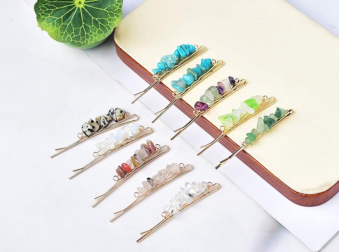 Crystal Hair Pins Gemstone Jeweled Bobby Pin Decorative Hair Accessories for Women Colorful Hairpins Set of 15