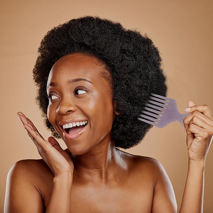 VOCOSTE Hair Picks for Curly Hair - Wide Tooth Comb, Afro Pick, Light Purple