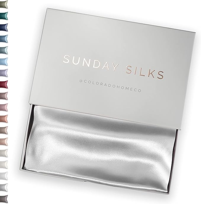 SUNDAYSILKS™ Premium Silk Pillow Cases | 100% Mulberry Silk Pillowcase with Zipper, All Sides Real 22 Momme Grade 6A Silk, Standard Queen, King Size [Pure White]