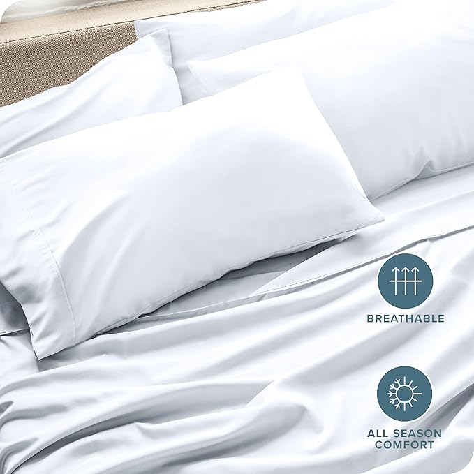 Bare Home Microfiber Bulk Pillow Cases - King Set of 4 - Cooling Pillowcases - Double Brushed - White Pillowcases 4 Pack - Easy Care (King - 4 Pack, White)