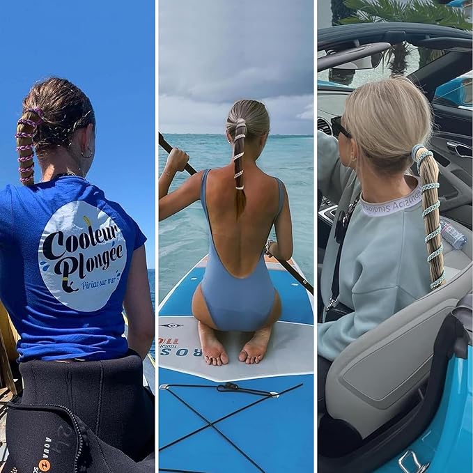 Sport Hair Ties for Women Pony Tails Elastic Hair Ties for Gym Braided Hair Ties Spiral Hair Ties for Swimming Sports