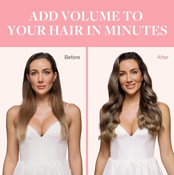 GOO GOO Clip in Hair Extensions Real Human Hair, Remy Human Hair Extensions Clip ins for Women, Natural Human Hair, 26inch 135g 7Pcs, 4/27/4 Balayage Chocolate Brown to Caramel Blonde