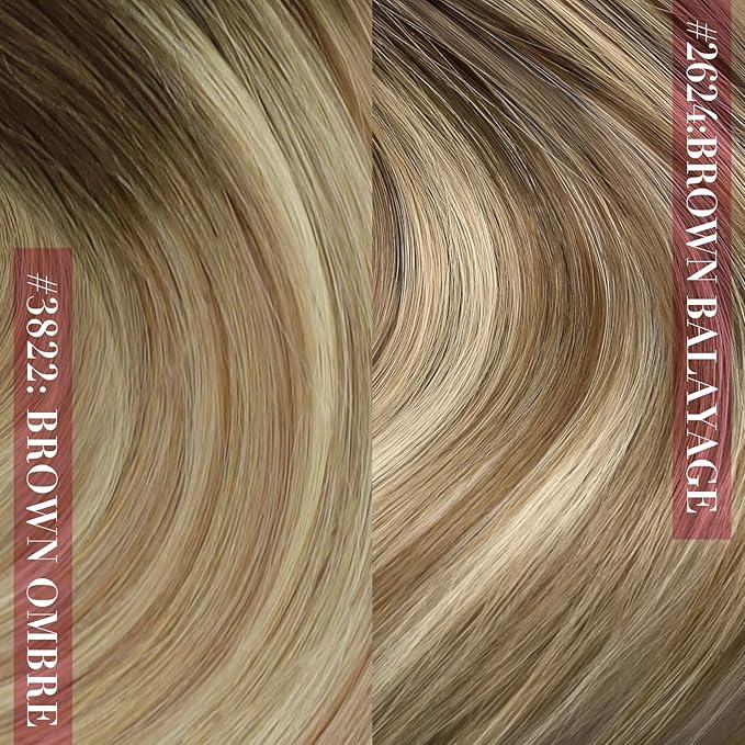 YoungSee Clip in Hair Extensions Real Human Hair Brown Ombre Clip in Human Hair Extensions Walnut Roots to Light Brown with Blonde Hair Extension Clip ins 22Inch 120G 7Pcs