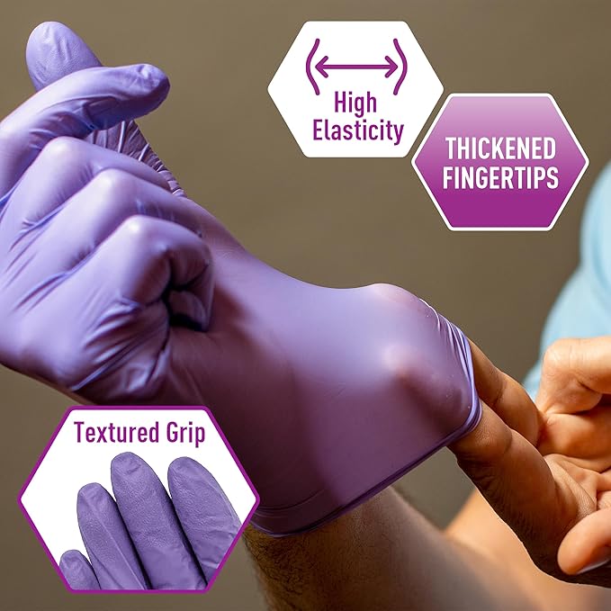 MedPride Powder-Free Nitrile Exam Gloves, Large, 100 Count, Pack of 10