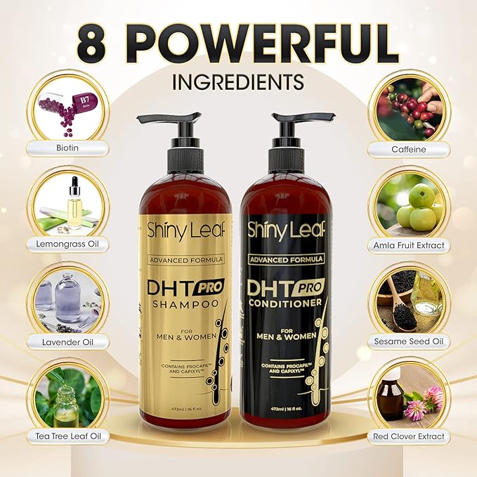 DHT Pro Shampoo and Conditioner - Advanced Formula with Procapil and Capixyl, DHT Blockers, Made In USA, Hair Loss Solution for Men and Women, Stimulates Follicles, SupportsThinning Hair
