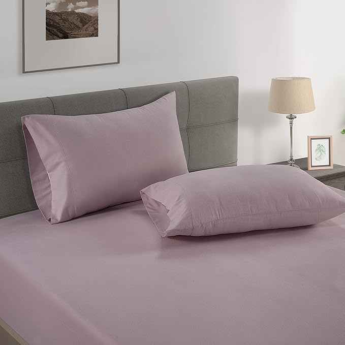Lane Linen 100% Organic Cotton King Size Pillow Cases Set of 2 (20"x36") - Pillow Cases King Size - Certified Organic Cotton Pillowcases - King Pillow Cases Set of 2 - Purple Pillow Cases - Lilac